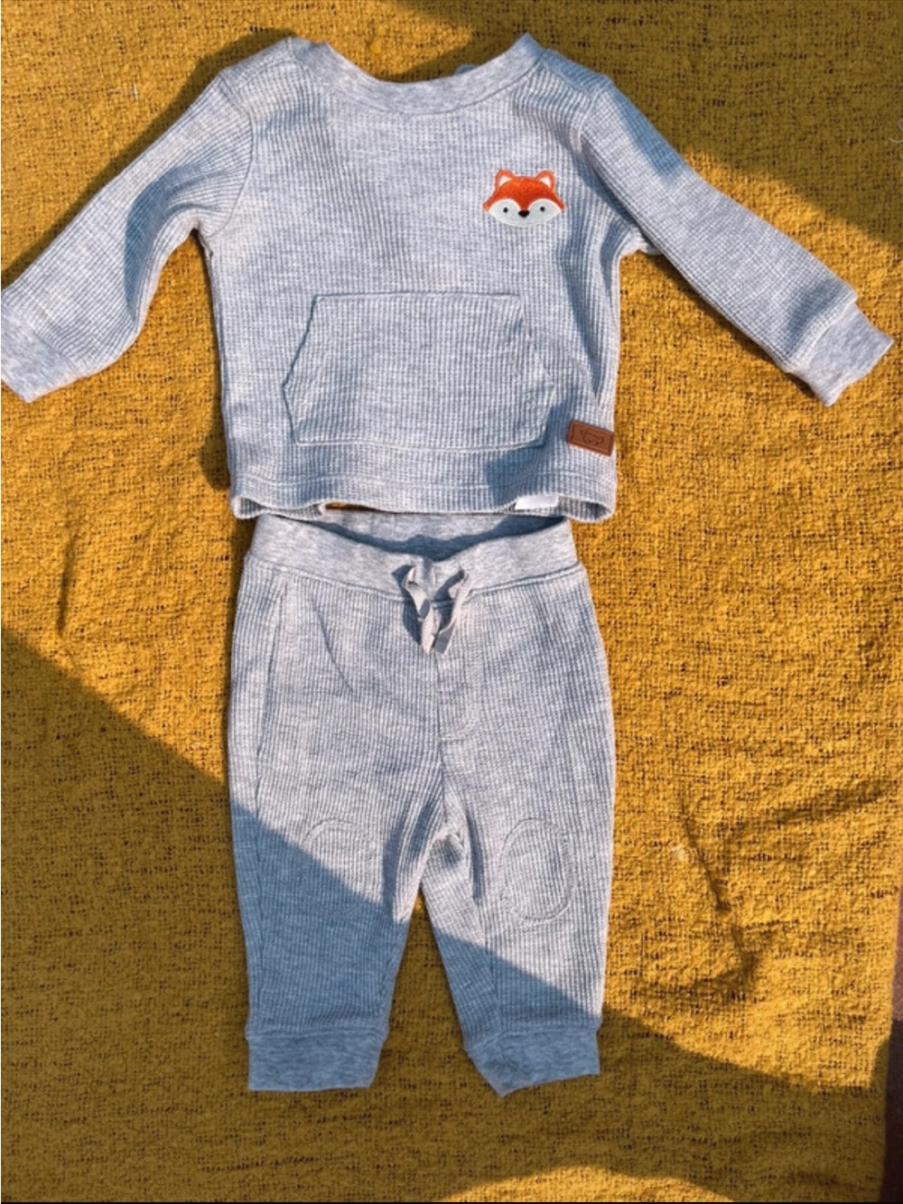Koala Kids Cozy Grey Fox Knit Kids Bottoms Set